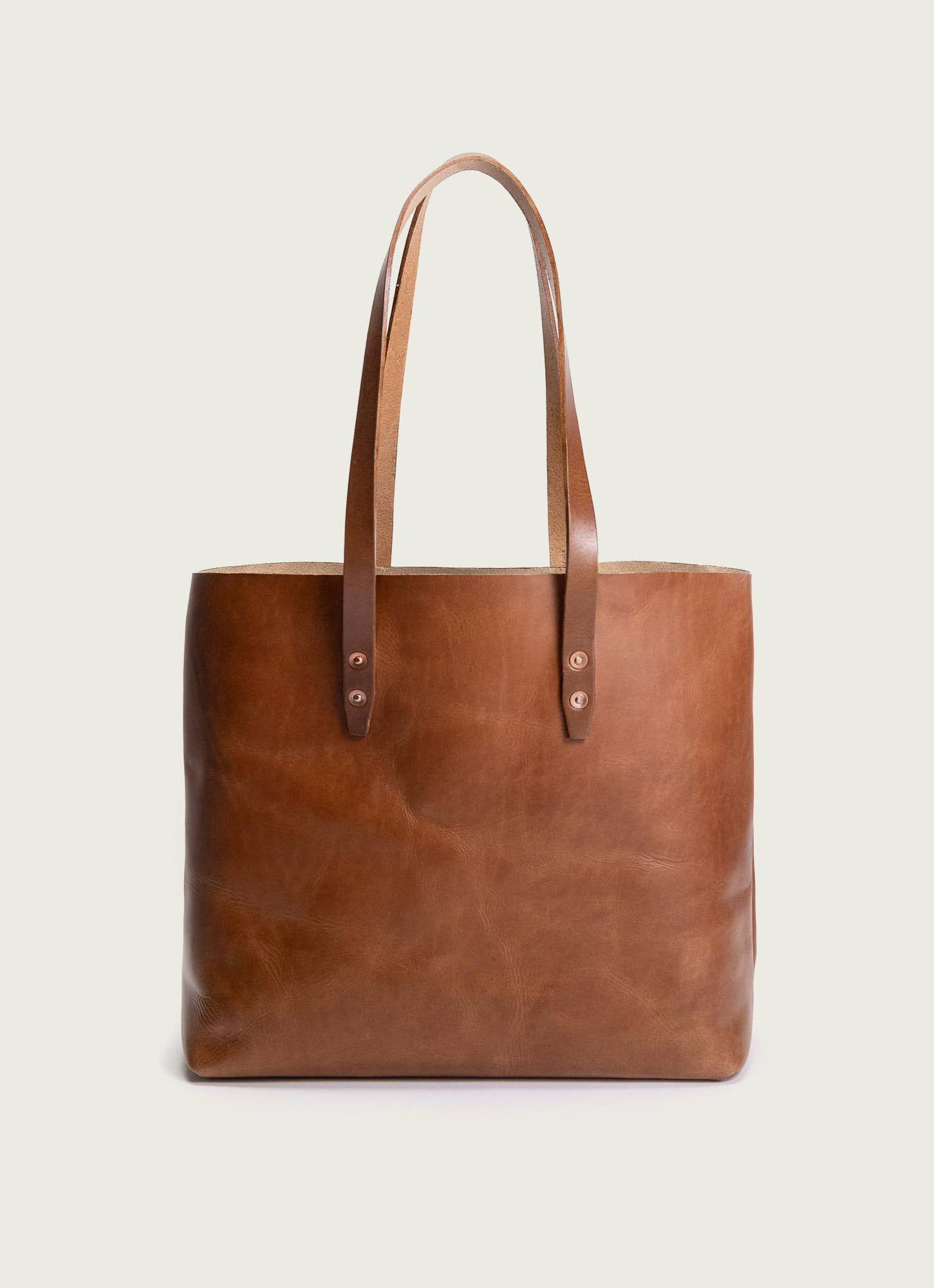 Full-Grain Leather Simple Tote Bag