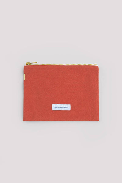 Small Pouch in Flamboyant Orange Organic Cotton Canvas