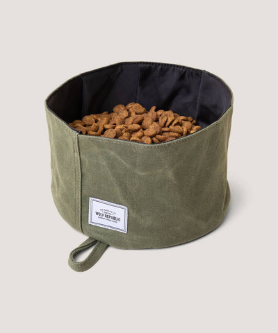 Collapsible Lightweight Waxed Canvas Pet Bowl