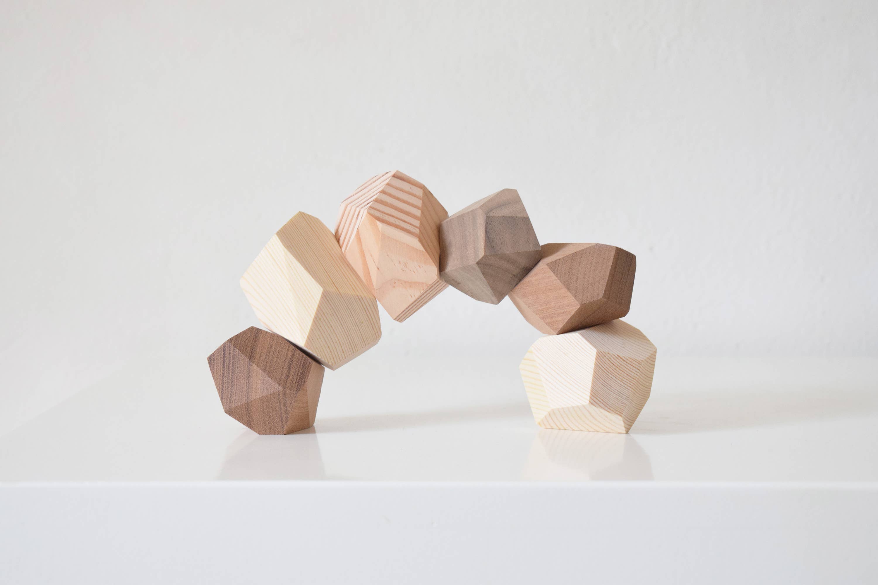 Five-Color Wooden Balance Stones – Mindful Gift for All Ages