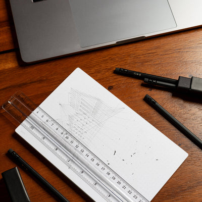 Dot Grid Desk Notepad, 8.5x5.5" Chipboard Back (2-Pack)
