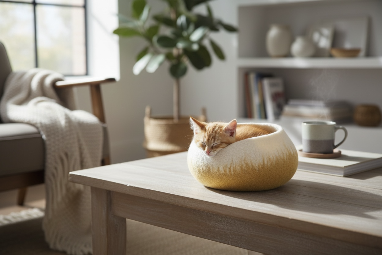 Ghana Basket Ukhumba Felted Wool Bowl - Eclipse Mustard