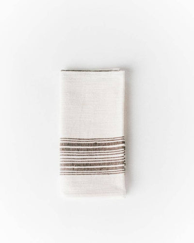 Aden Cotton Dinner Napkin | Grey Stripe