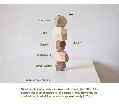 Five-Color Wooden Balance Stones – Mindful Gift for All Ages