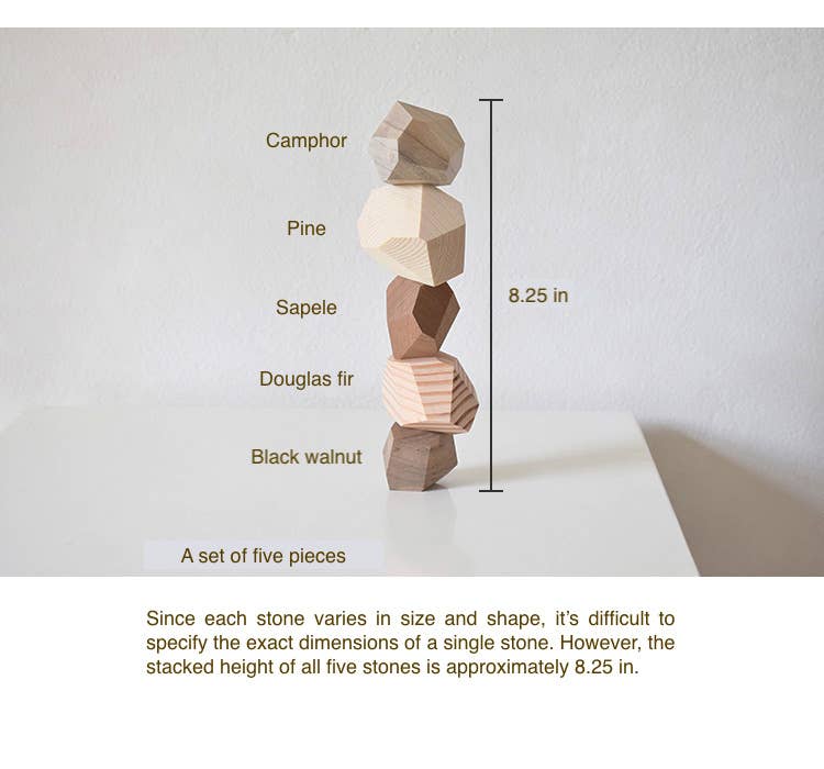 Five-Color Wooden Balance Stones – Mindful Gift for All Ages