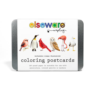 Coloring Postcards w/ 6 Bird Designs (30cards) Stationary