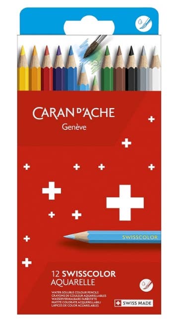 SWISSCOLOR Watercolor Pencils, 12 Colors