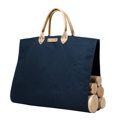 Canvas Log Carrier with Leather Handle