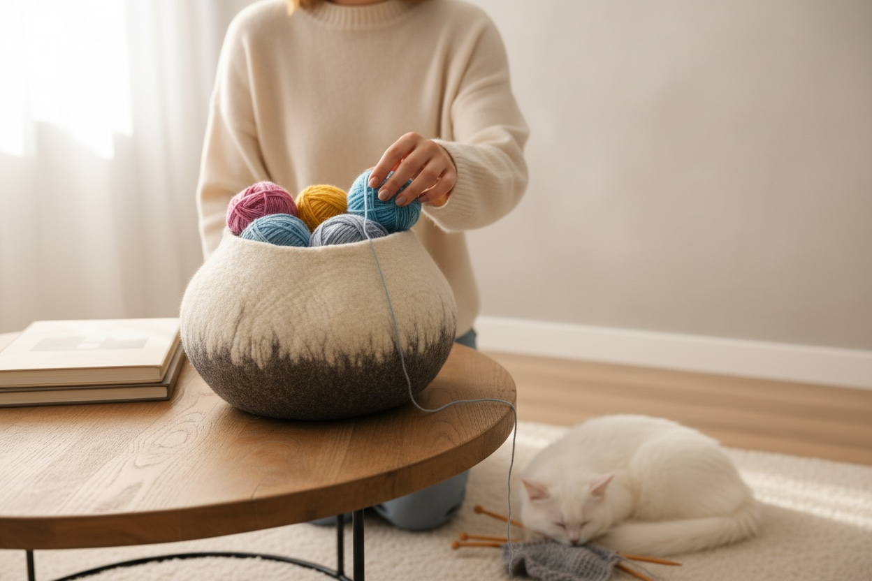 Eclipse Felted Wool Bowl