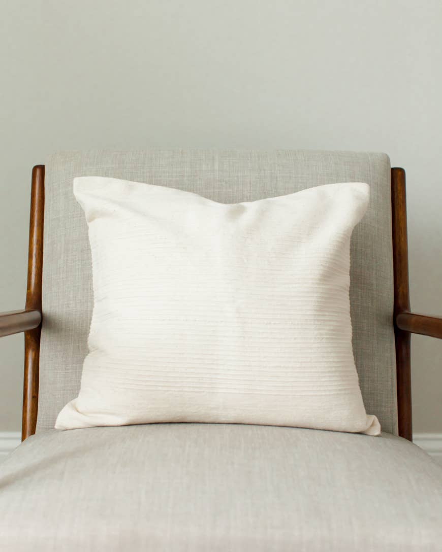 20" Riviera Cotton Throw Pillow Cover Grey
