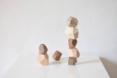 Five-Color Wooden Balance Stones – Mindful Gift for All Ages