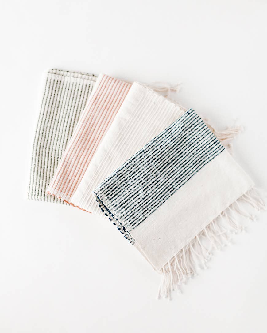 Riviera Striped Cotton Hand Towel | Tonal Stripe