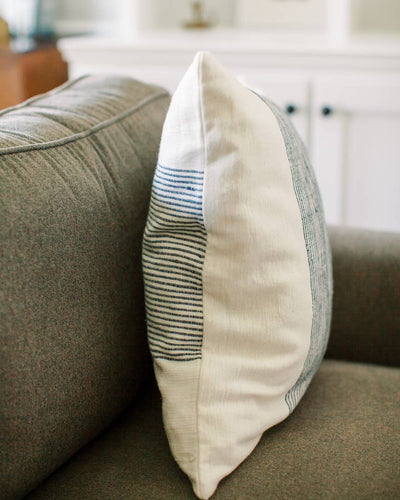 20" Riviera Cotton Throw Pillow Cover Grey