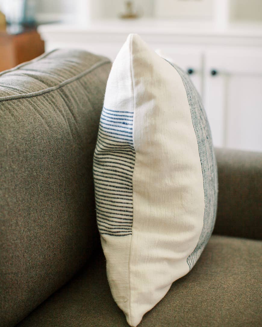 20" Riviera Cotton Throw Pillow Cover Natural