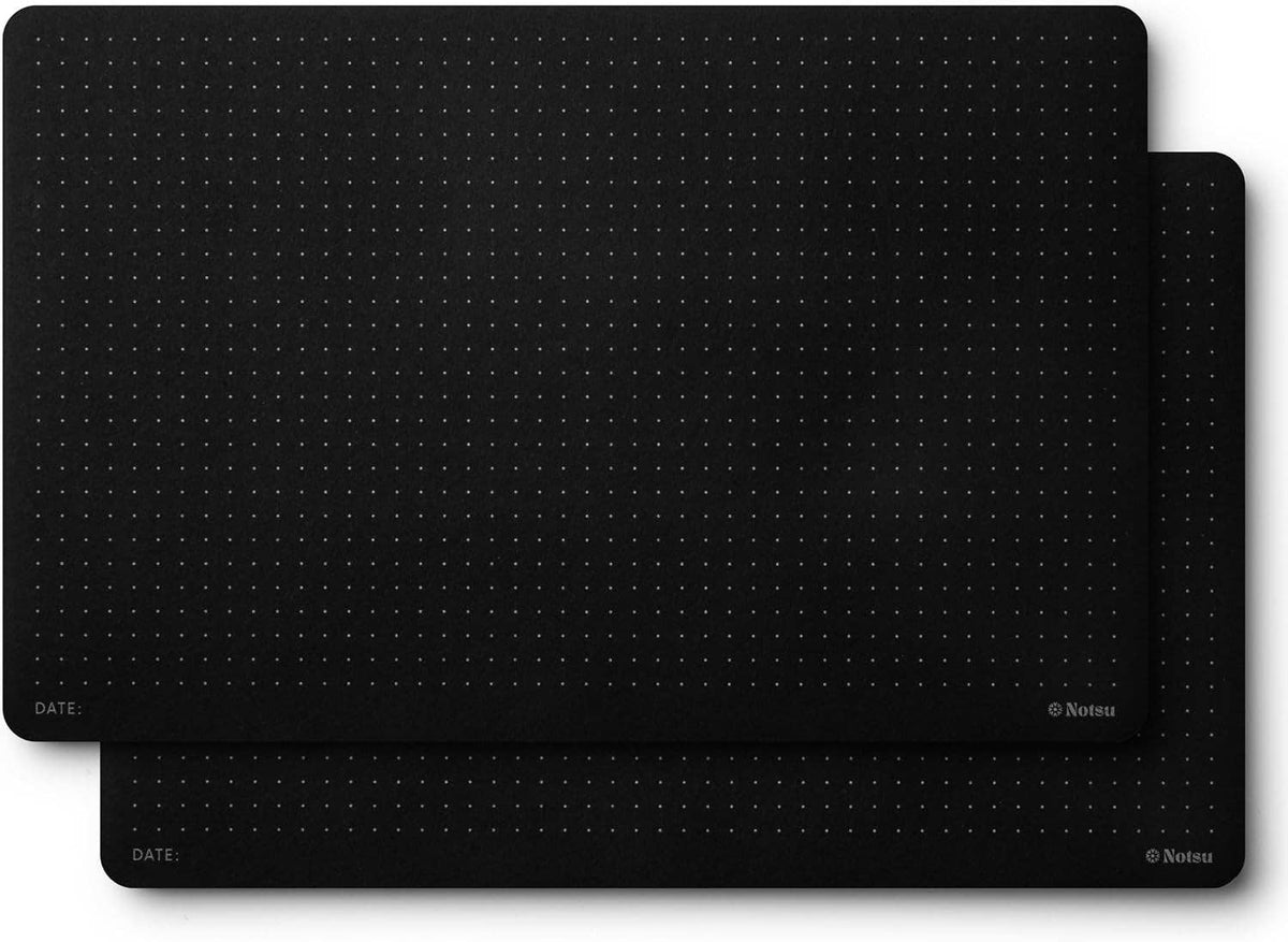 Black Paper Dot Grid Desk Notepads – Set of 2
