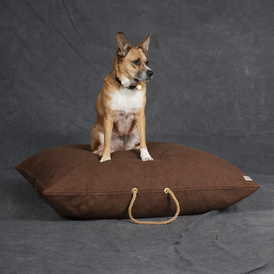 Cinnamon Waxed Cotton Canvas Dog Bed