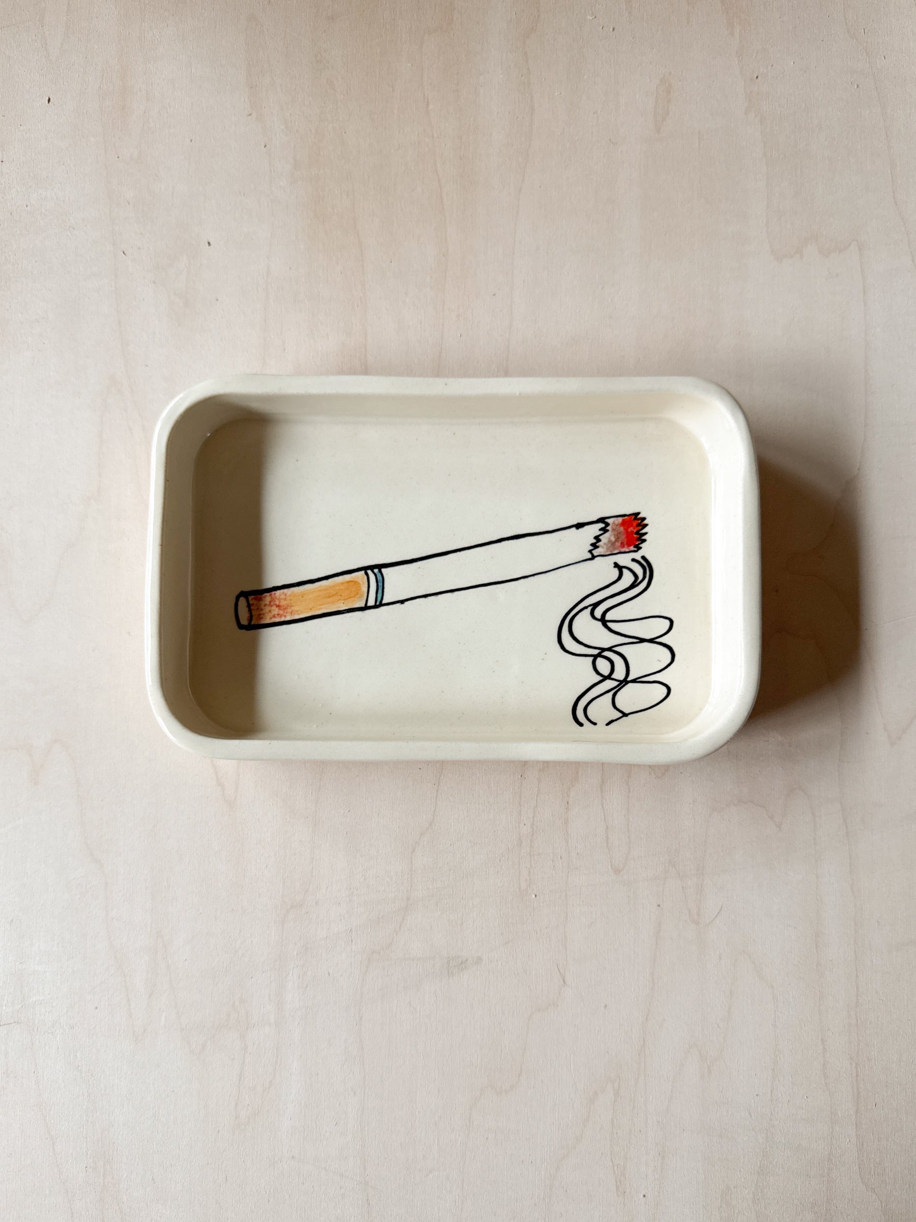 Lit Cigarette Small Tray