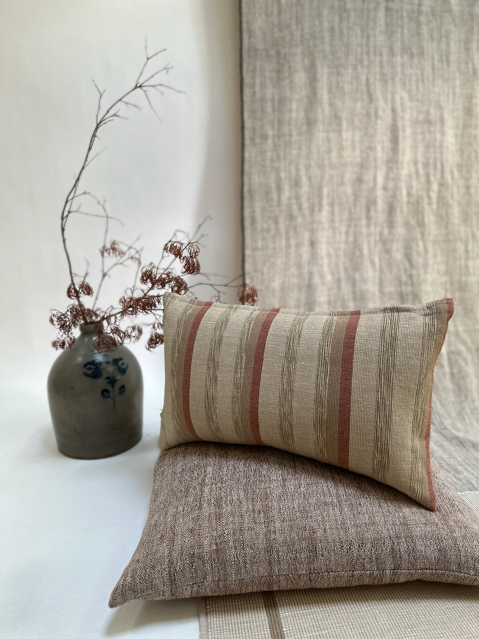 Sayer 13"x21" Pillow Beige Stripe