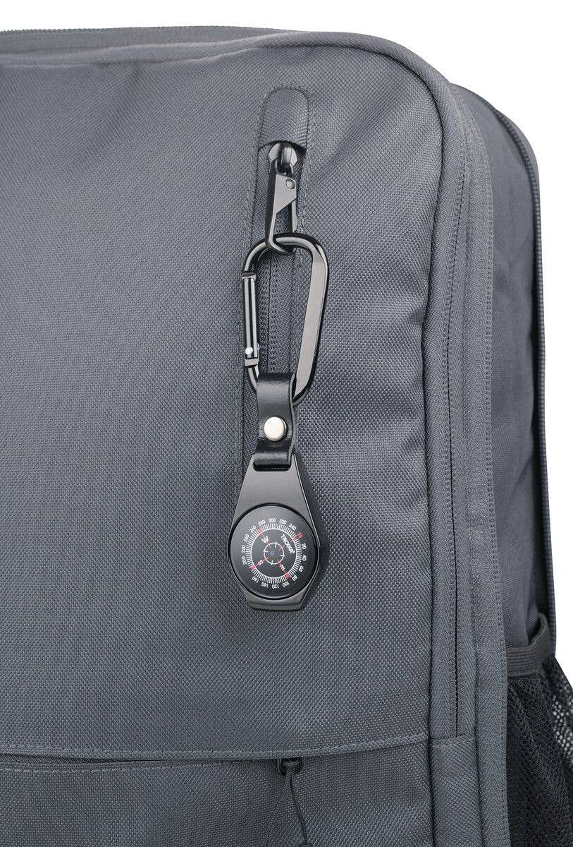 Troika NORD-OST, Pocket Compass with Carabiner Leather Loop