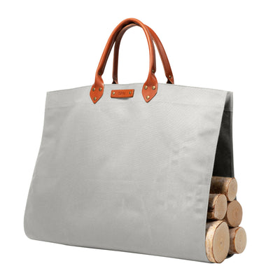 Canvas Log Carrier with Leather Handle