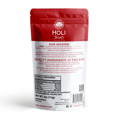 HOLI Beef Liver Dog Treats - All Natural - Freeze Dried