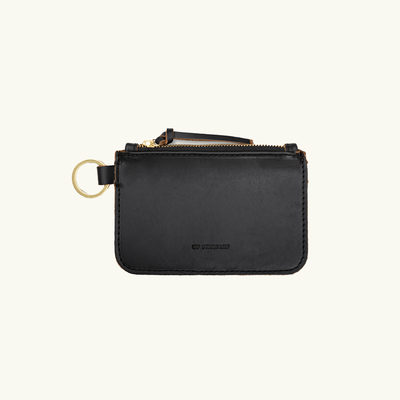 Full-Grain Leather Zip Key Pouch
