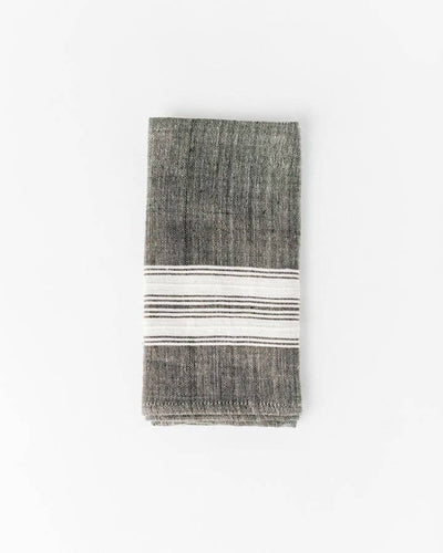 Aden Cotton Dinner Napkin | Grey Stripe
