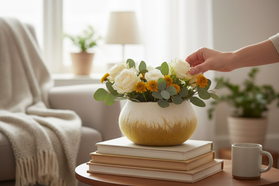 Ghana Basket Ukhumba Felted Wool Bowl - Eclipse Mustard