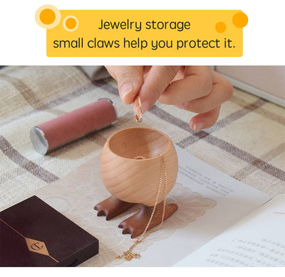 Wooden Egg Cup – Little Claw Design in Sapele & Beech