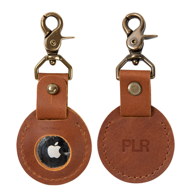 Leather AirTag Case Keychain