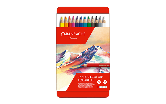 SUPRACOLOR Aquarelle Watercolor Pencils, 12 Colors