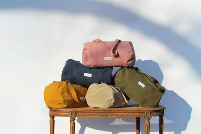 Mini bowling bag in organic cotton canvas Rosewood