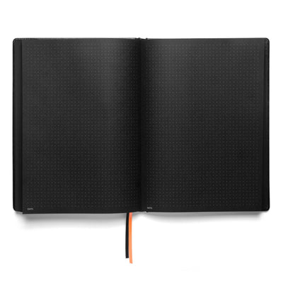 Pitch Black Dot Grid Notebook | A5 Size (Black Pages)