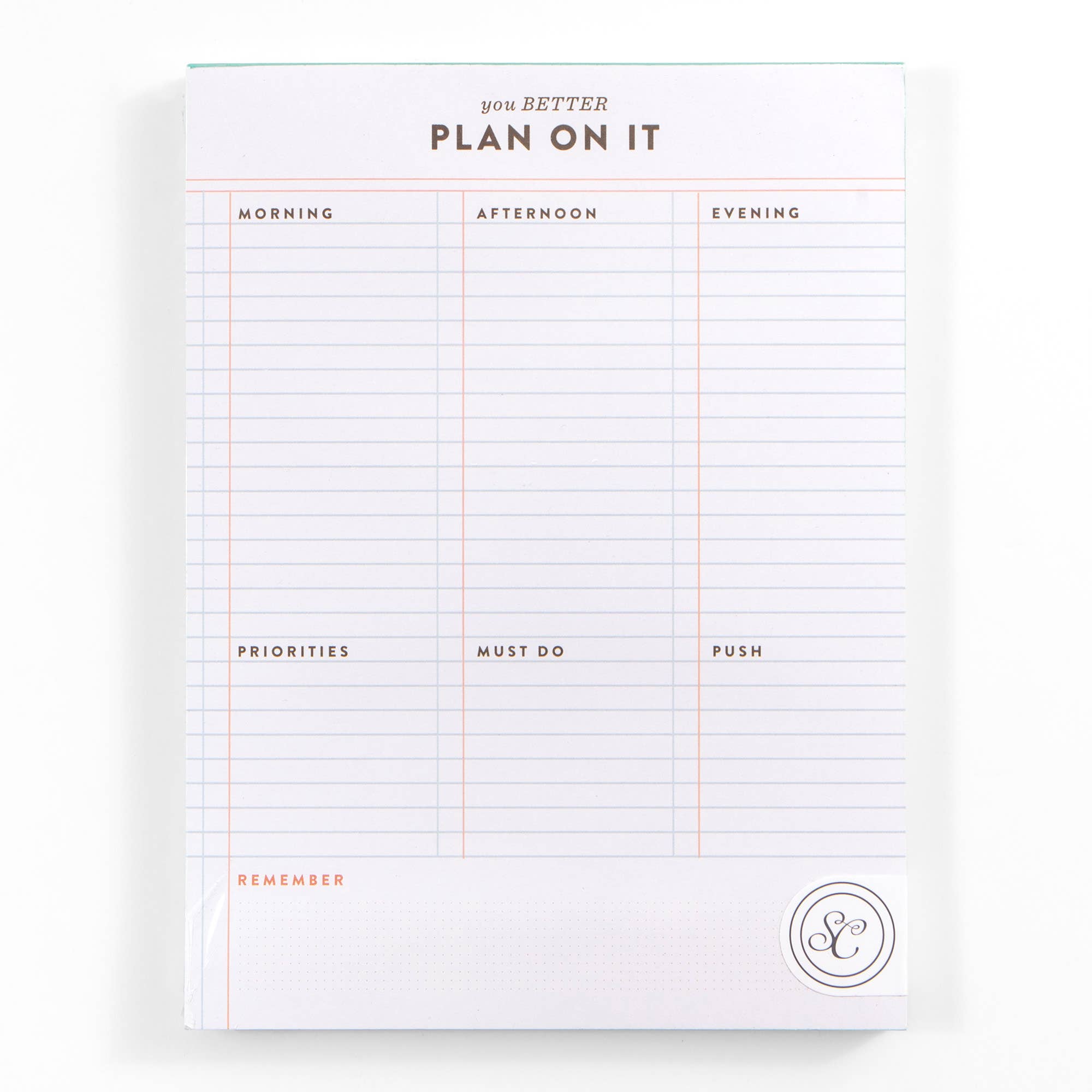 Plan On It 6x8 Notepad