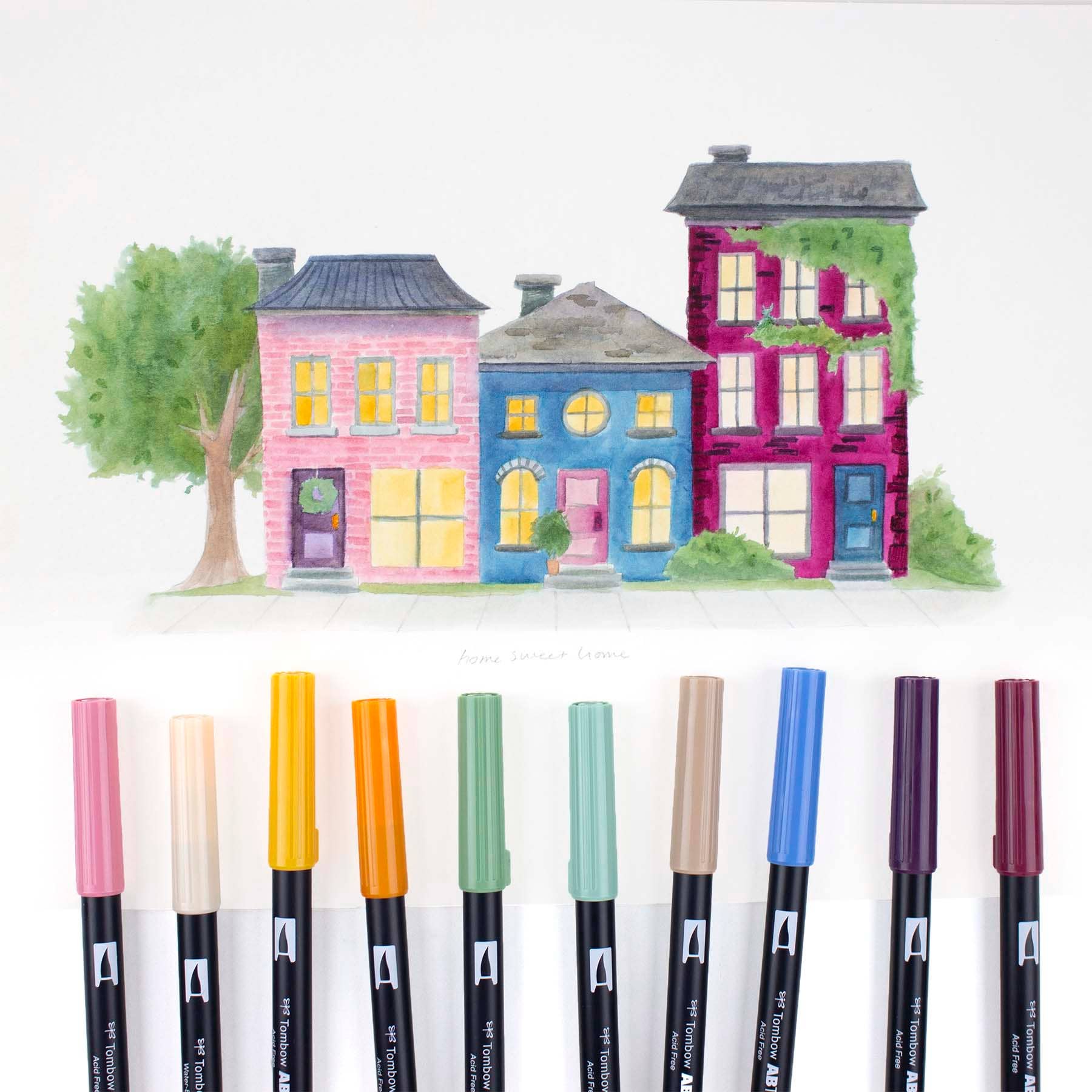 Dual Brush Pen Art Markers: Cottage