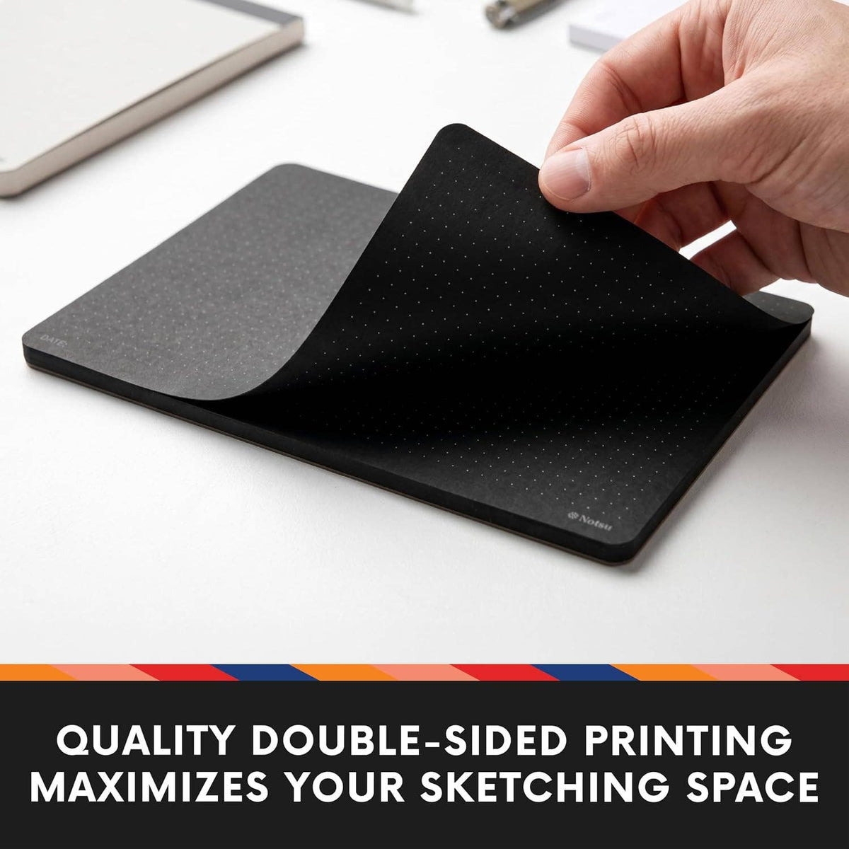 Black Paper Dot Grid Desk Notepads – Set of 2
