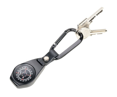 Troika NORD-OST, Pocket Compass with Carabiner Leather Loop