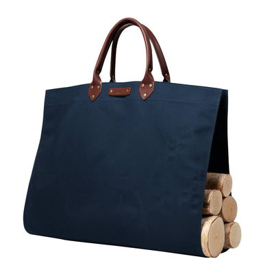 Canvas Log Carrier with Leather Handle