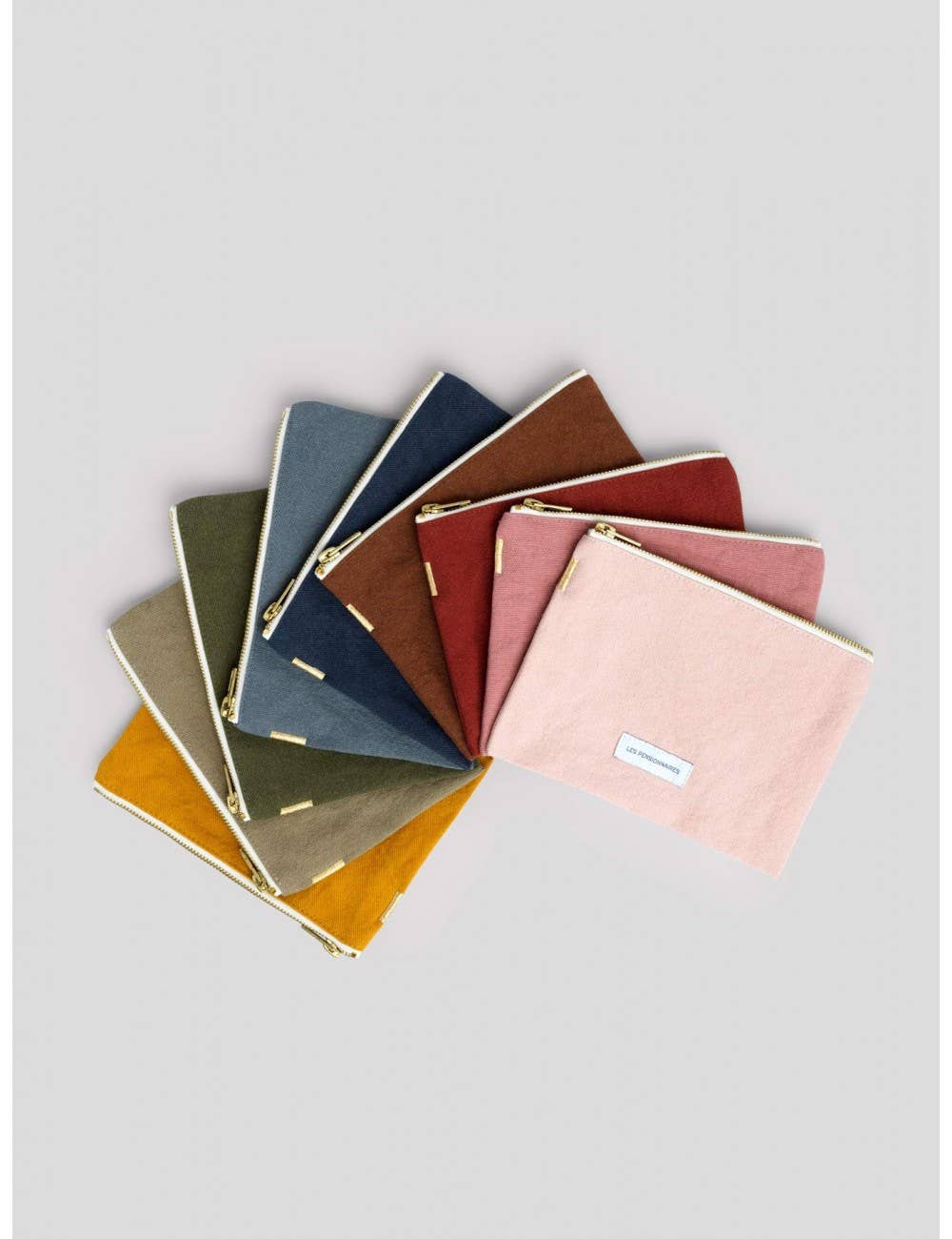 Small Pouch in Organic Saffron Yellow Cotton Canvas