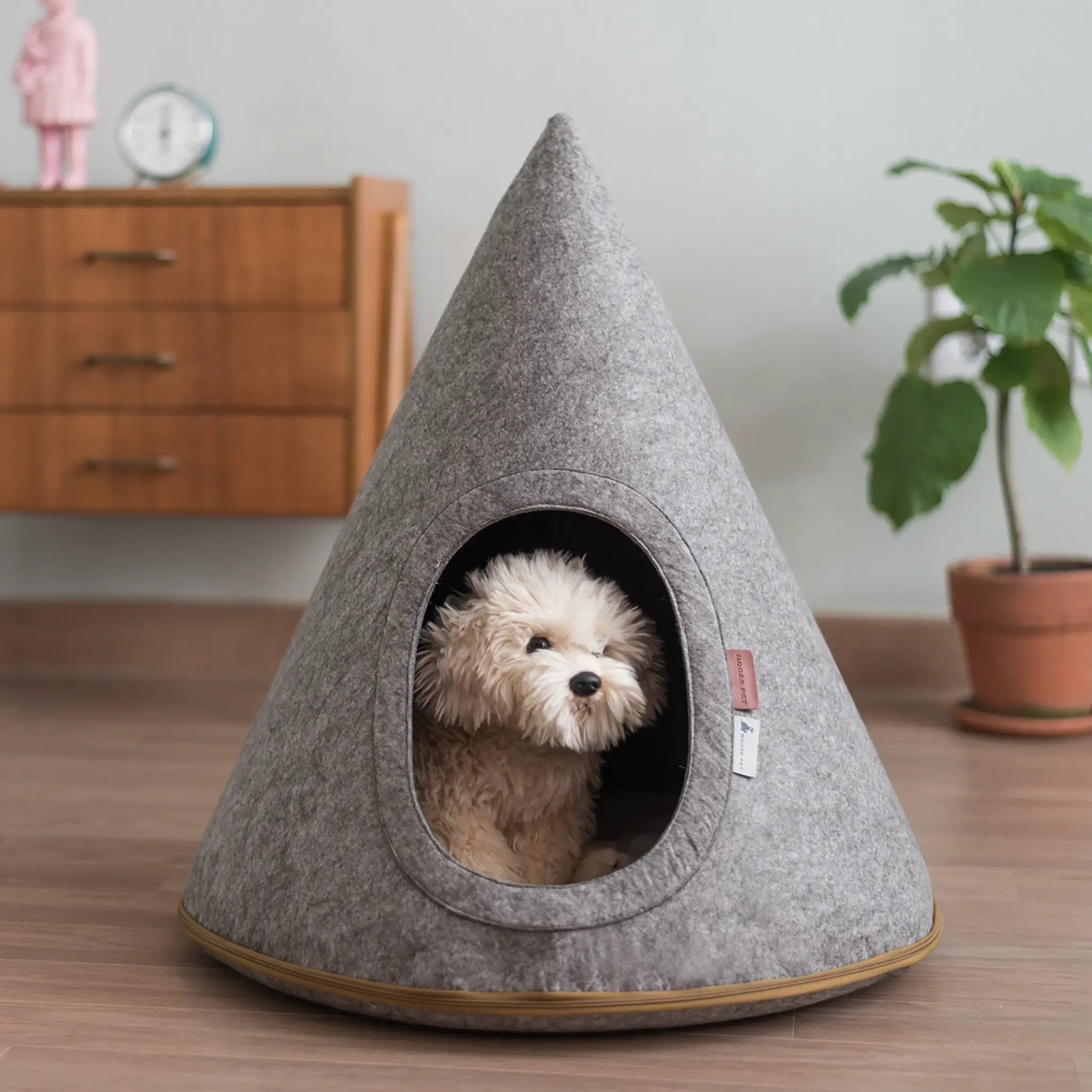 Mod Felt Pet Cave in Grey