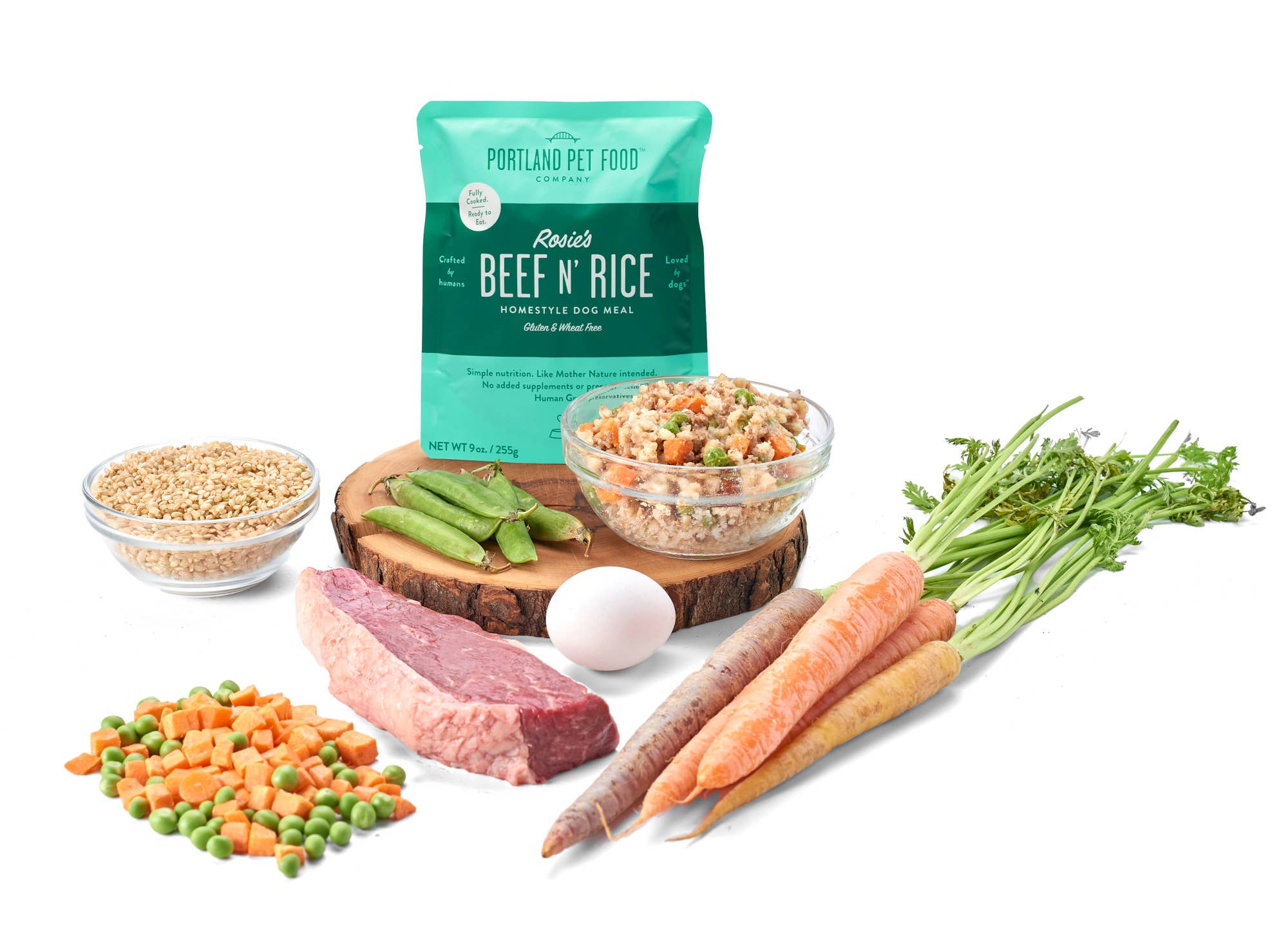 Rosie's Beef N Rice Human Grade Fresh Wet Food Dog Pouches