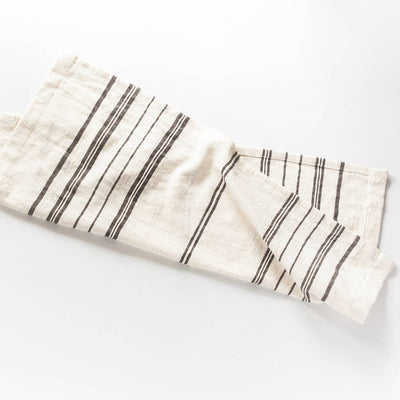 Avery Cotton Tea Towel | Grey Stripe