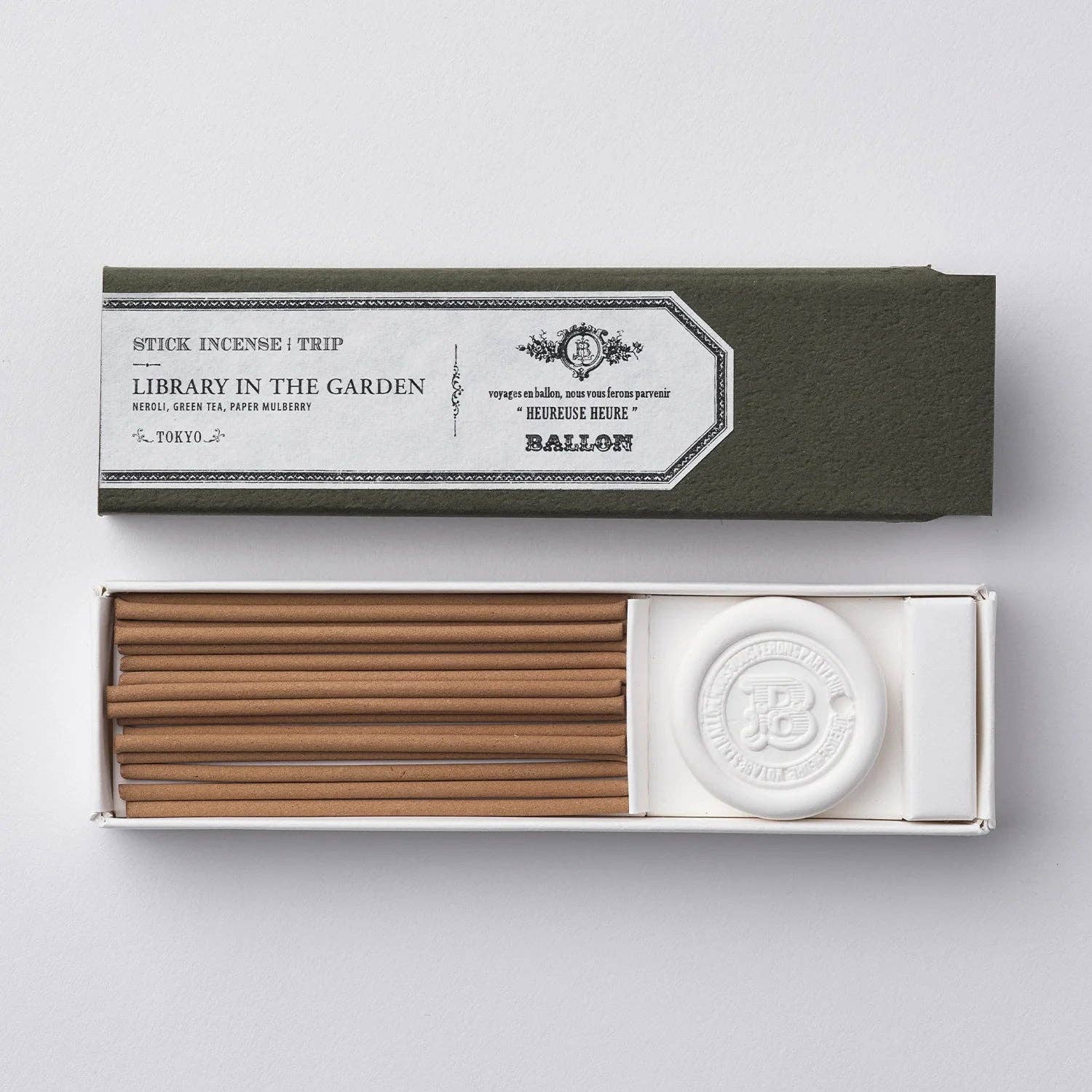 Ballon - Box of 20 Incense Sticks: Library in the Garden  (Tokyo)