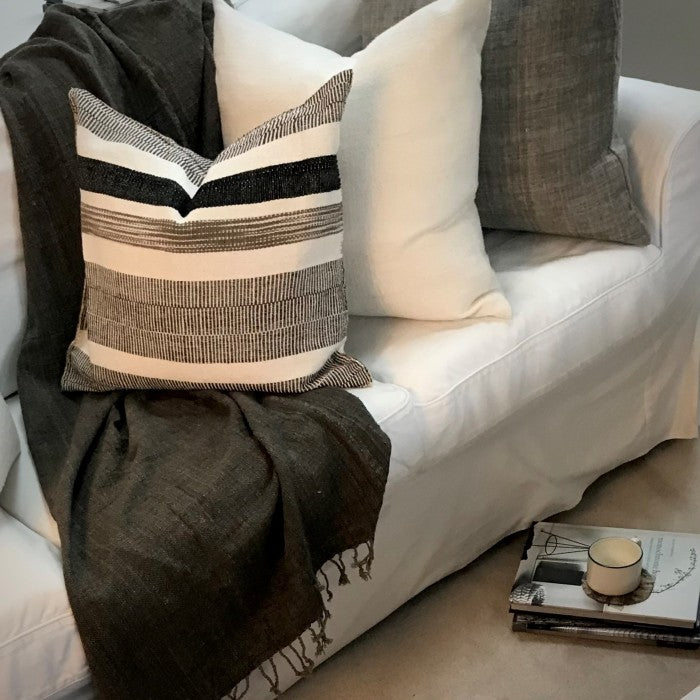 Montclair 20"x20" Grey Stripe Pillow