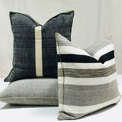 Montclair 20"x20" Grey Stripe Pillow