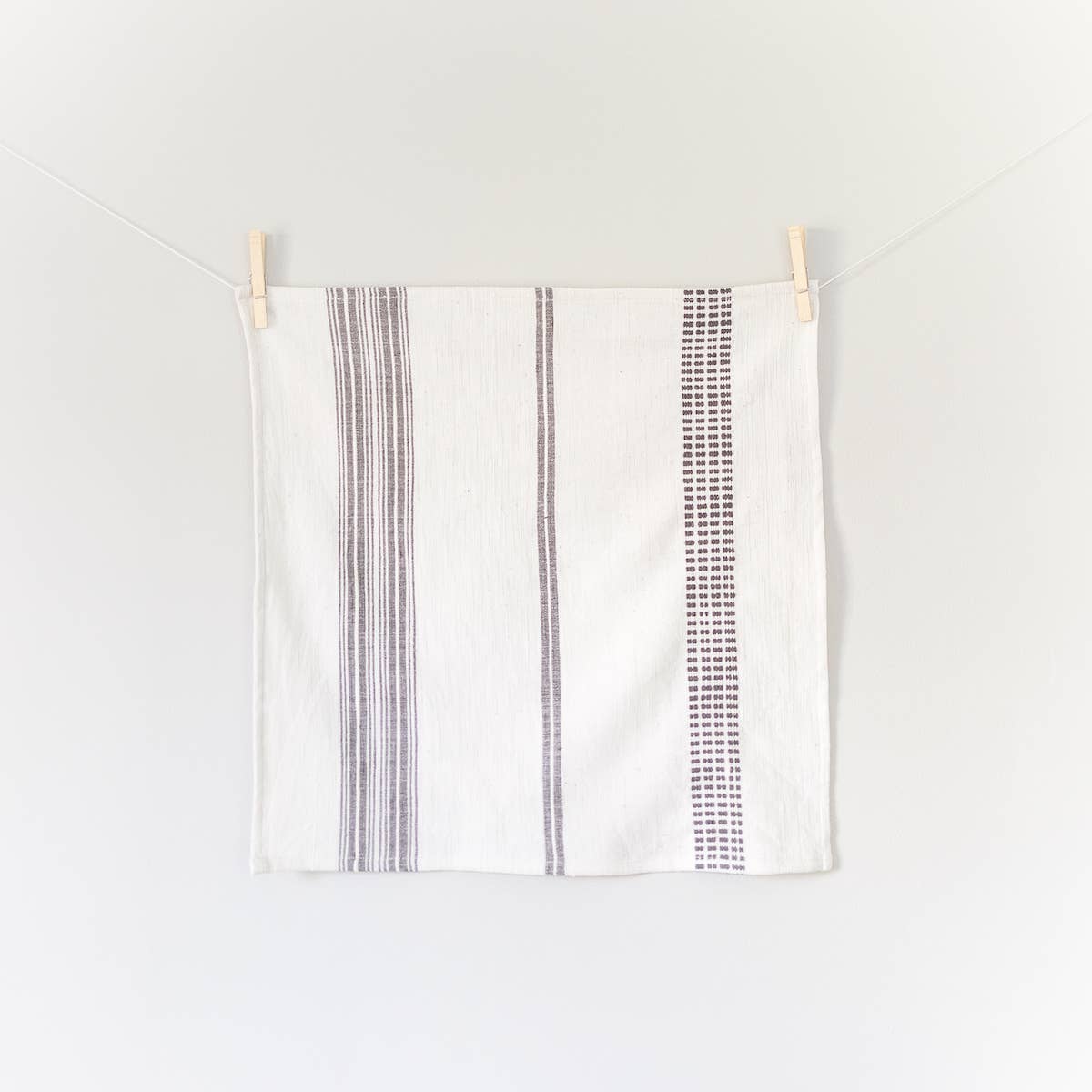 Aden Cotton Dinner Napkin | Grey Stripe
