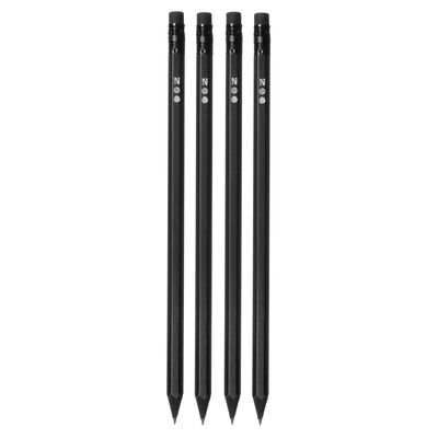All Black #2 Pencils - Matte Black Premium Pencils, Set of 4