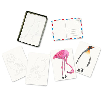 Coloring Postcards w/ 6 Bird Designs (30cards) Stationary
