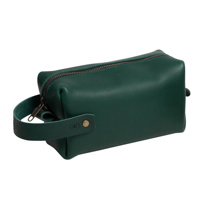 Travel Toiletry Bag w/ Zipper Pull - Full Grain USA