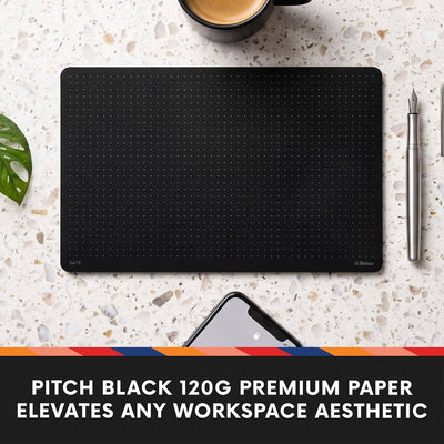 Black Paper Dot Grid Desk Notepads – Set of 2